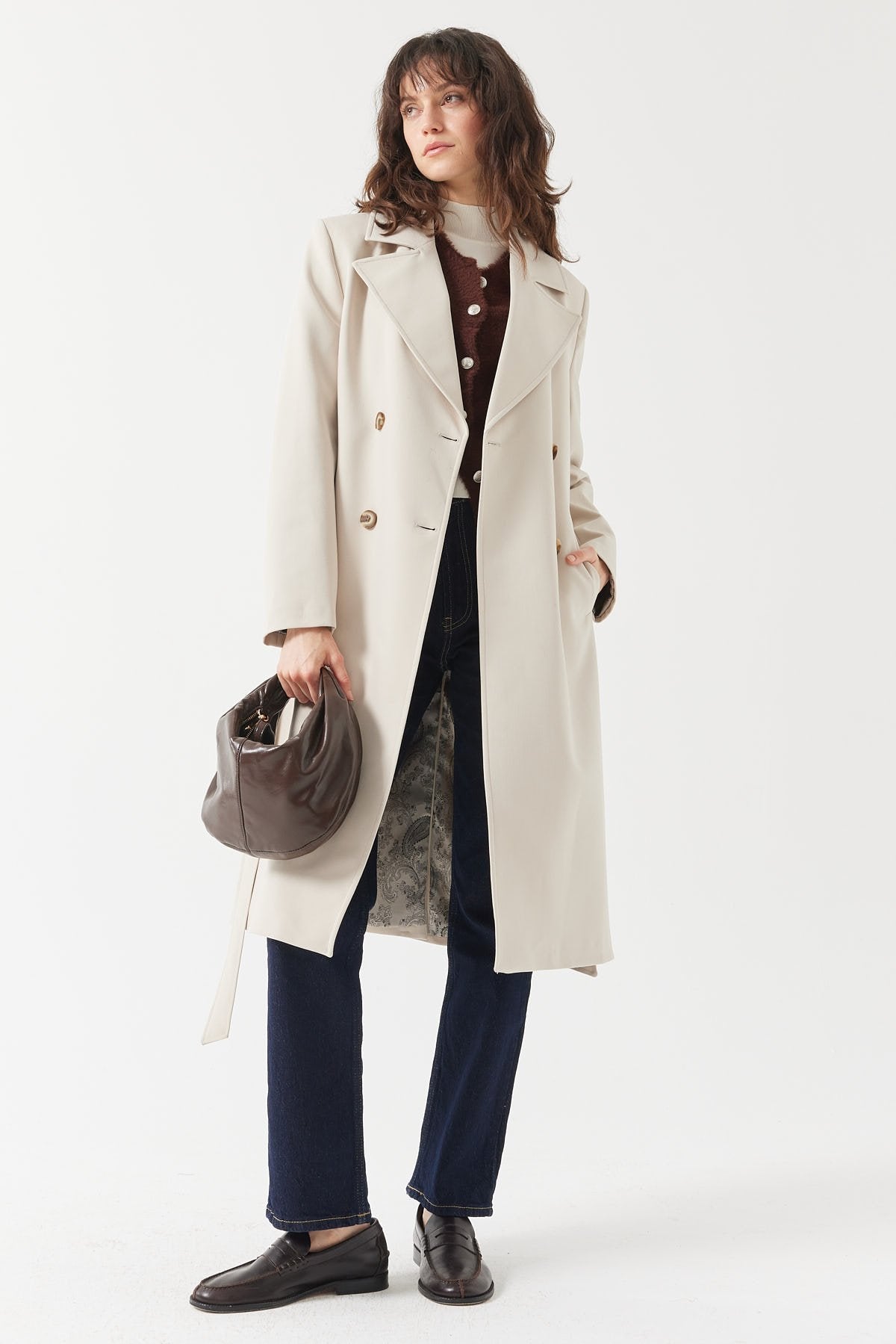 Women's Double-Breasted Closure Trench Coat