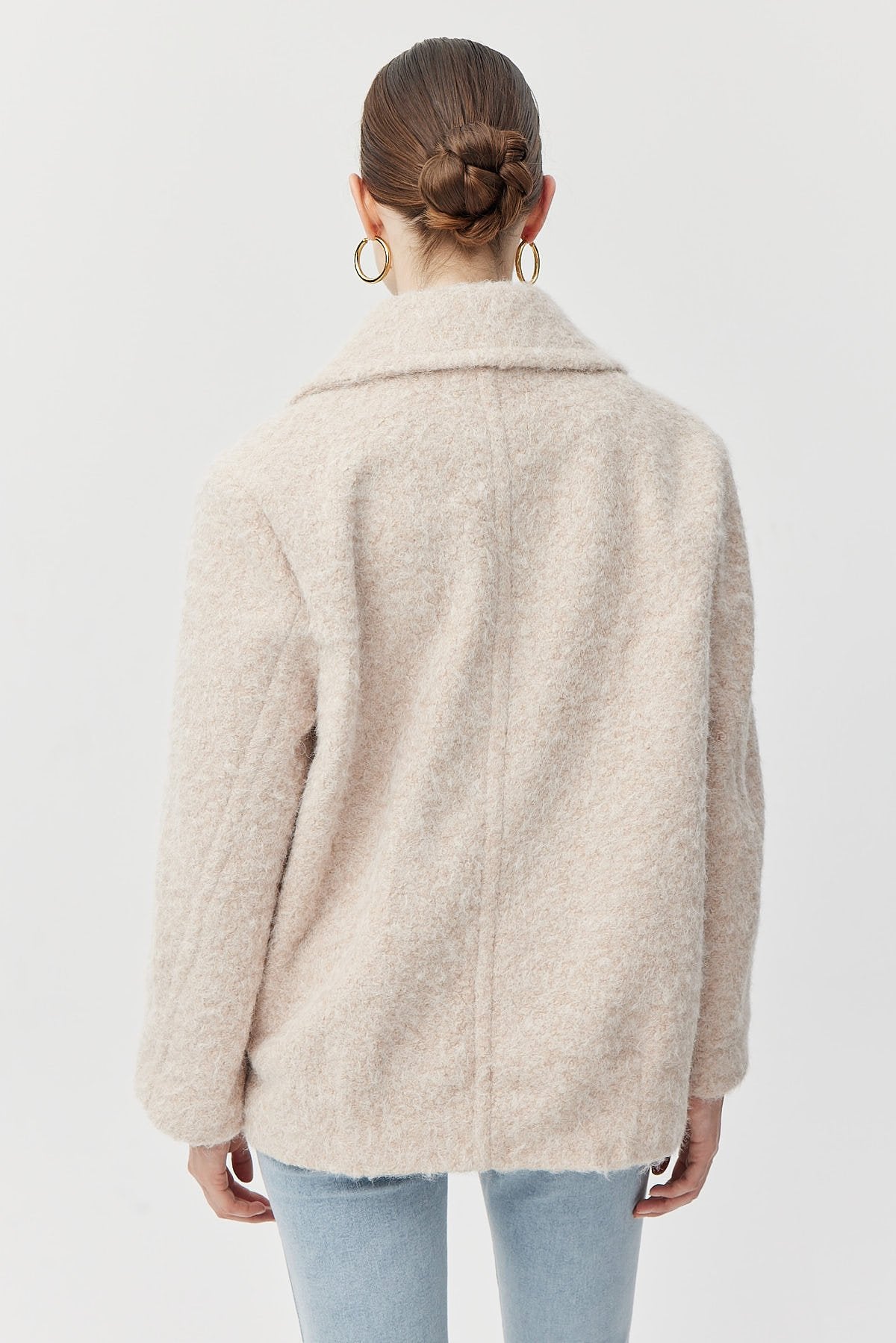 Women's Double-Breasted Boucle Short Coat