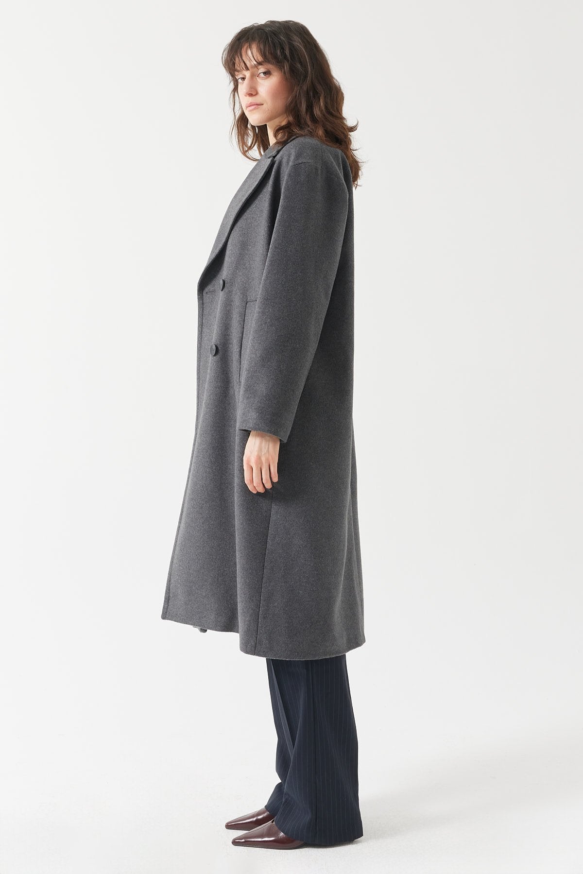 Women's Buttoned Cashmere Coat