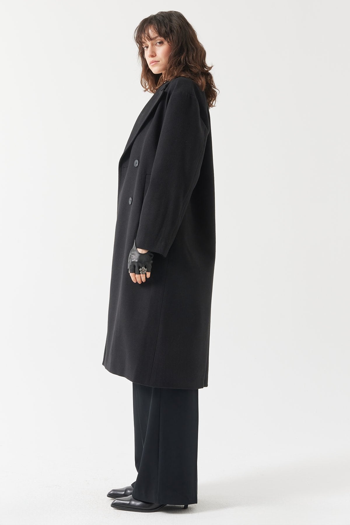 Women's Buttoned Cashmere Coat