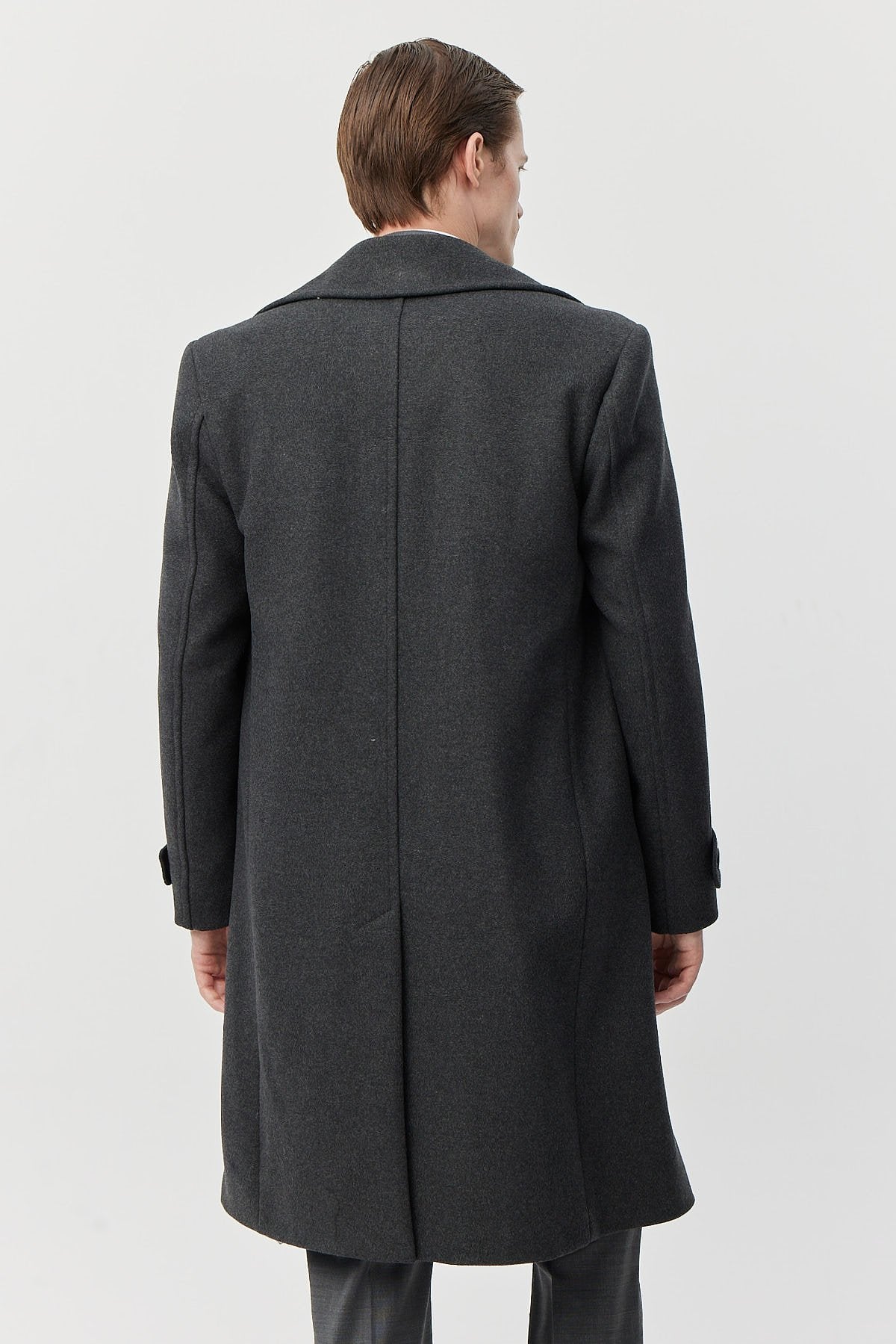 Men's Double-Breasted Long Coat