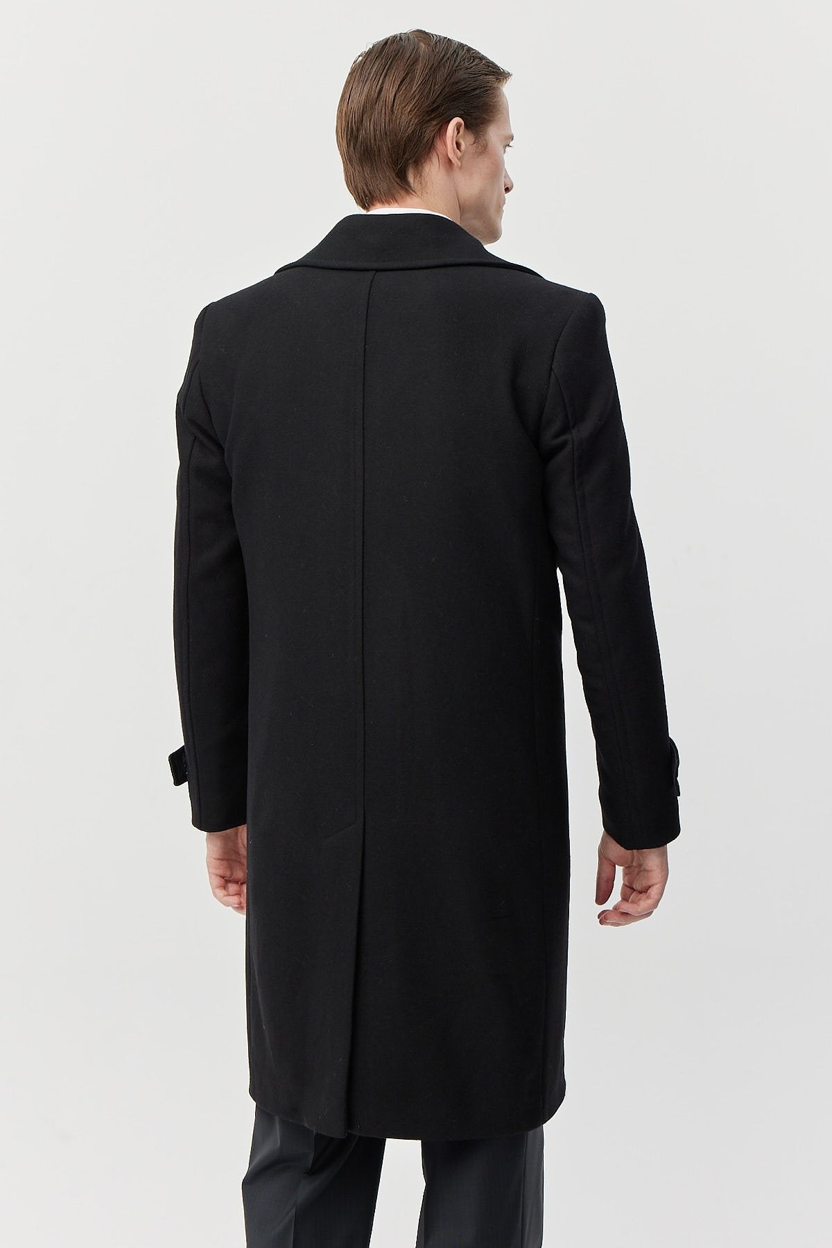 Men's Double-Breasted Long Coat