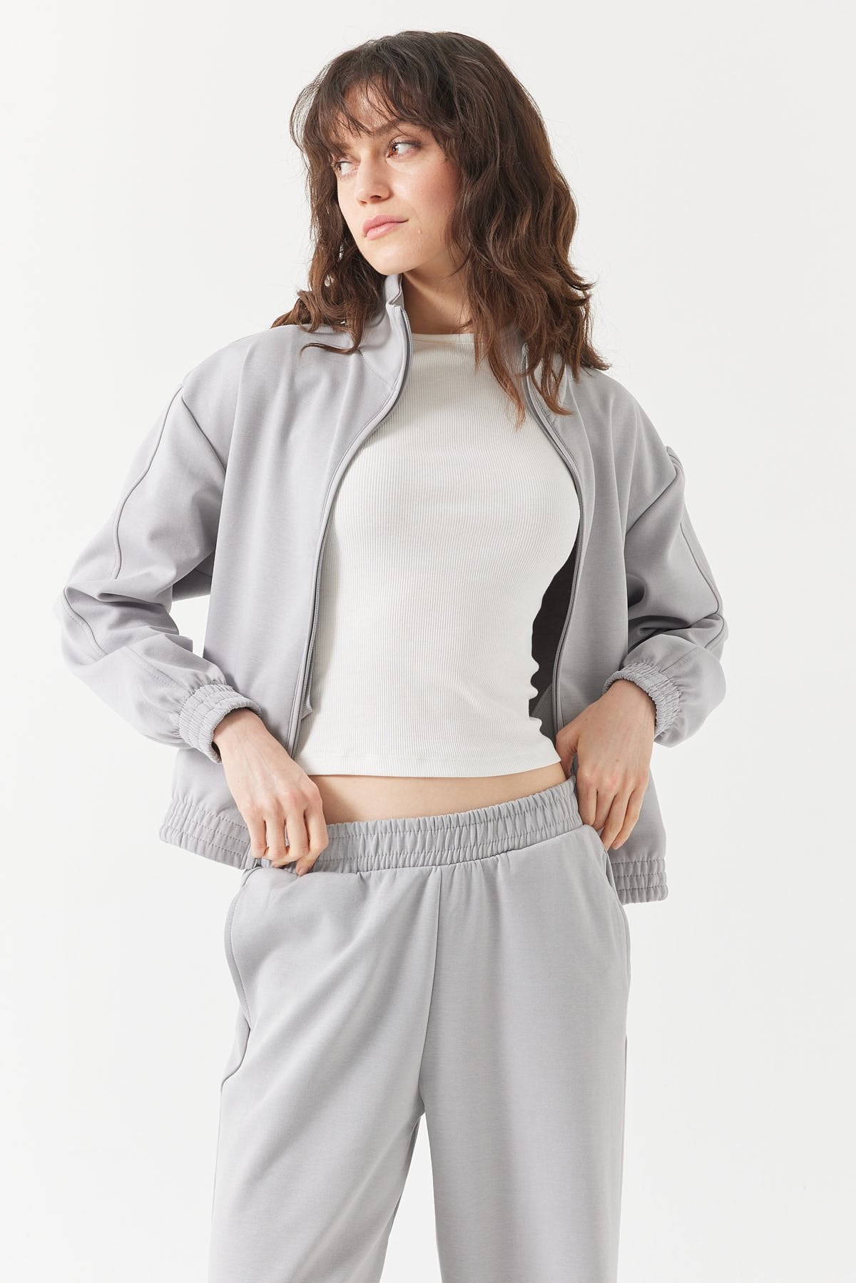 Women's Stand Collar Sweat Top