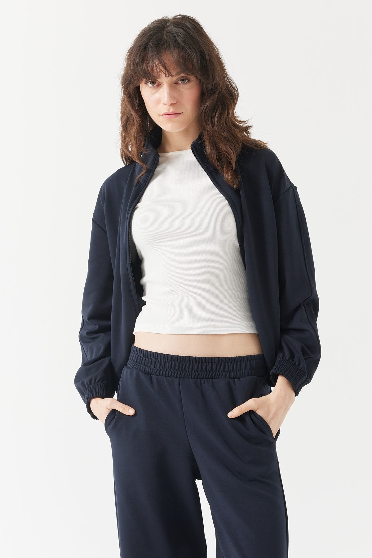 Women's Stand Collar Sweat Top