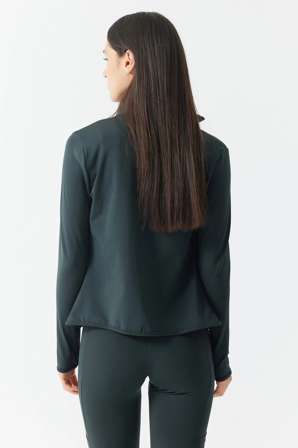 Women's Glove Detailed Zippered Thin Sweat Coat