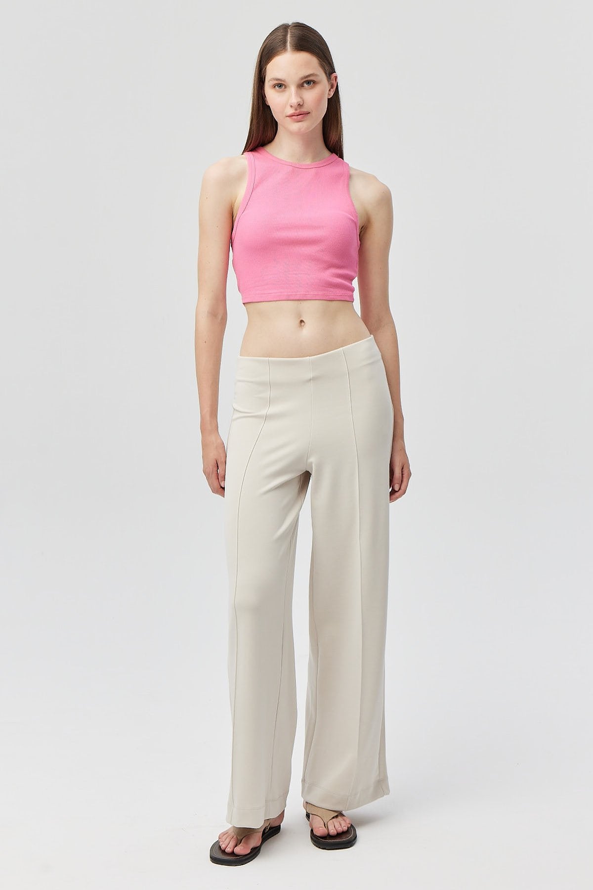 Women's Soft Texture Stitched Detail Trousers