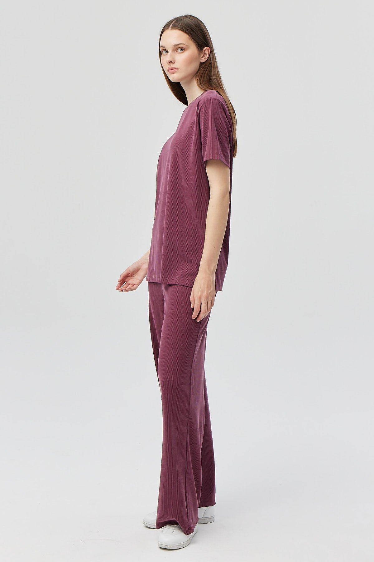 Women's Thin Ribbed Knit Trousers