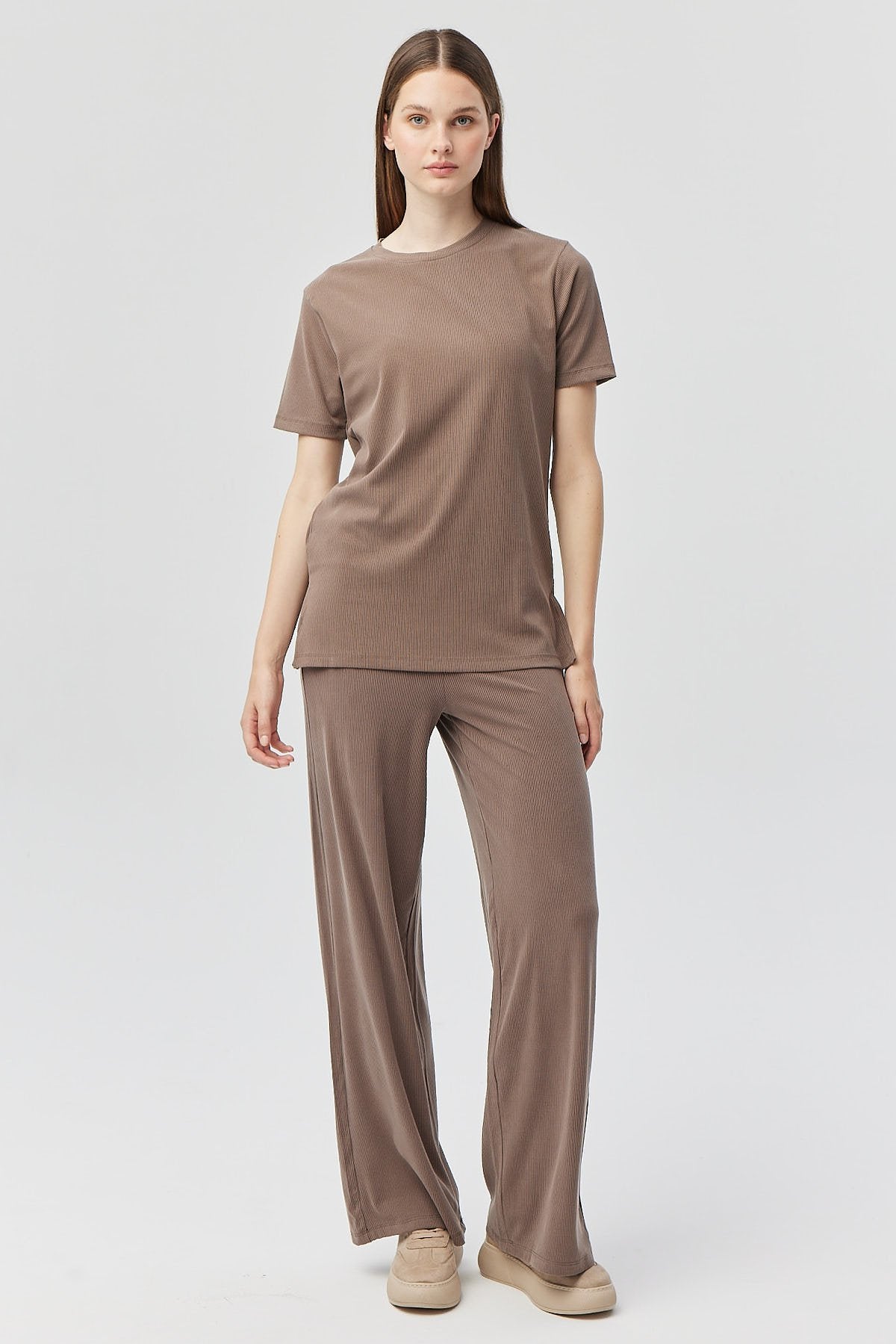 Women's Thin Ribbed Knit Trousers