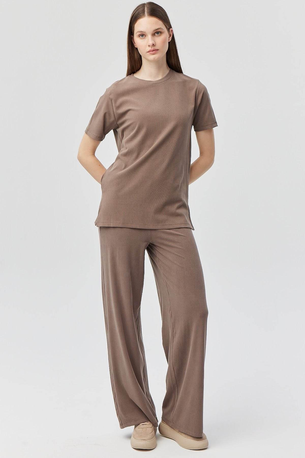 Women's Thin Ribbed Knit Trousers