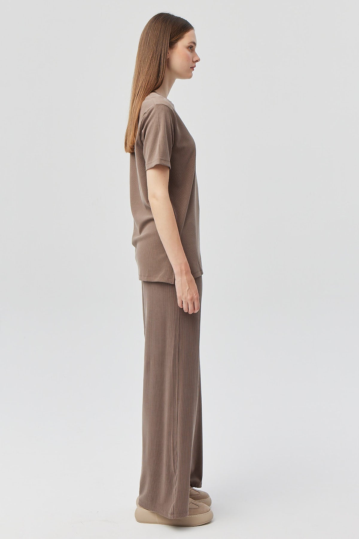 Women's Thin Ribbed Knit Trousers
