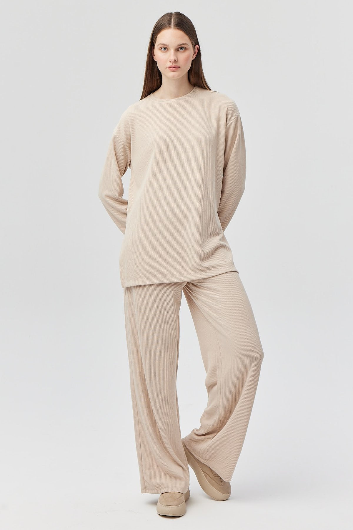 Women's Elastic Waist Knitted Trousers