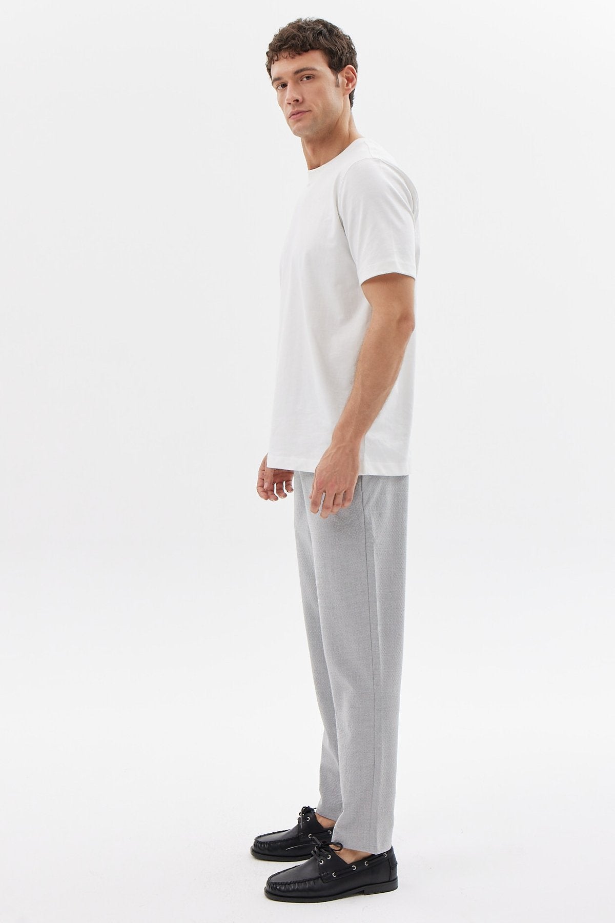 Men's Textured Elastic Waist Jogger Pants