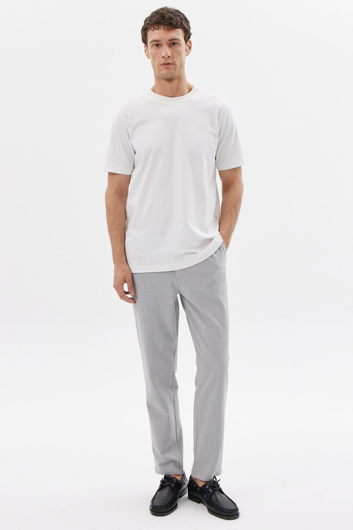 Men's Textured Elastic Waist Jogger Pants