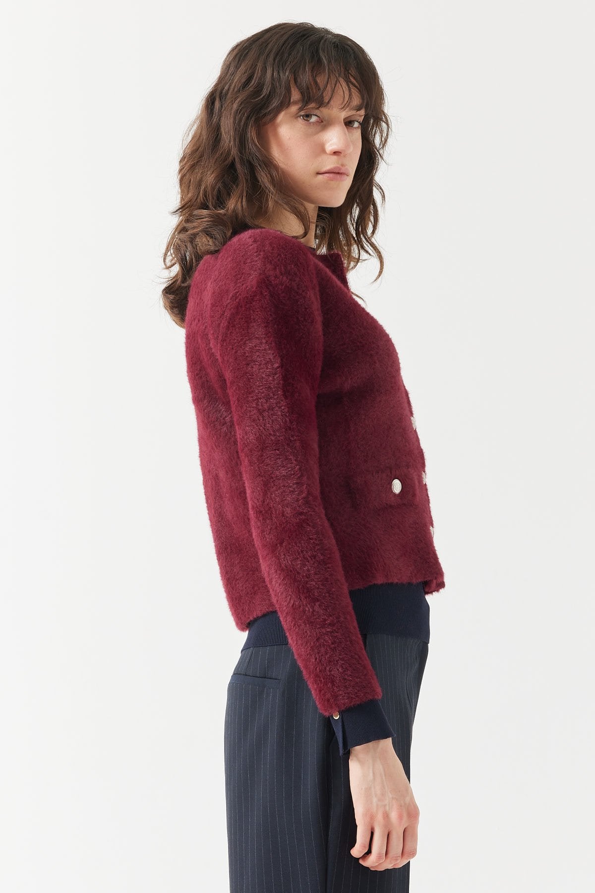 Women's Plush-Look Cardigan with Pockets
