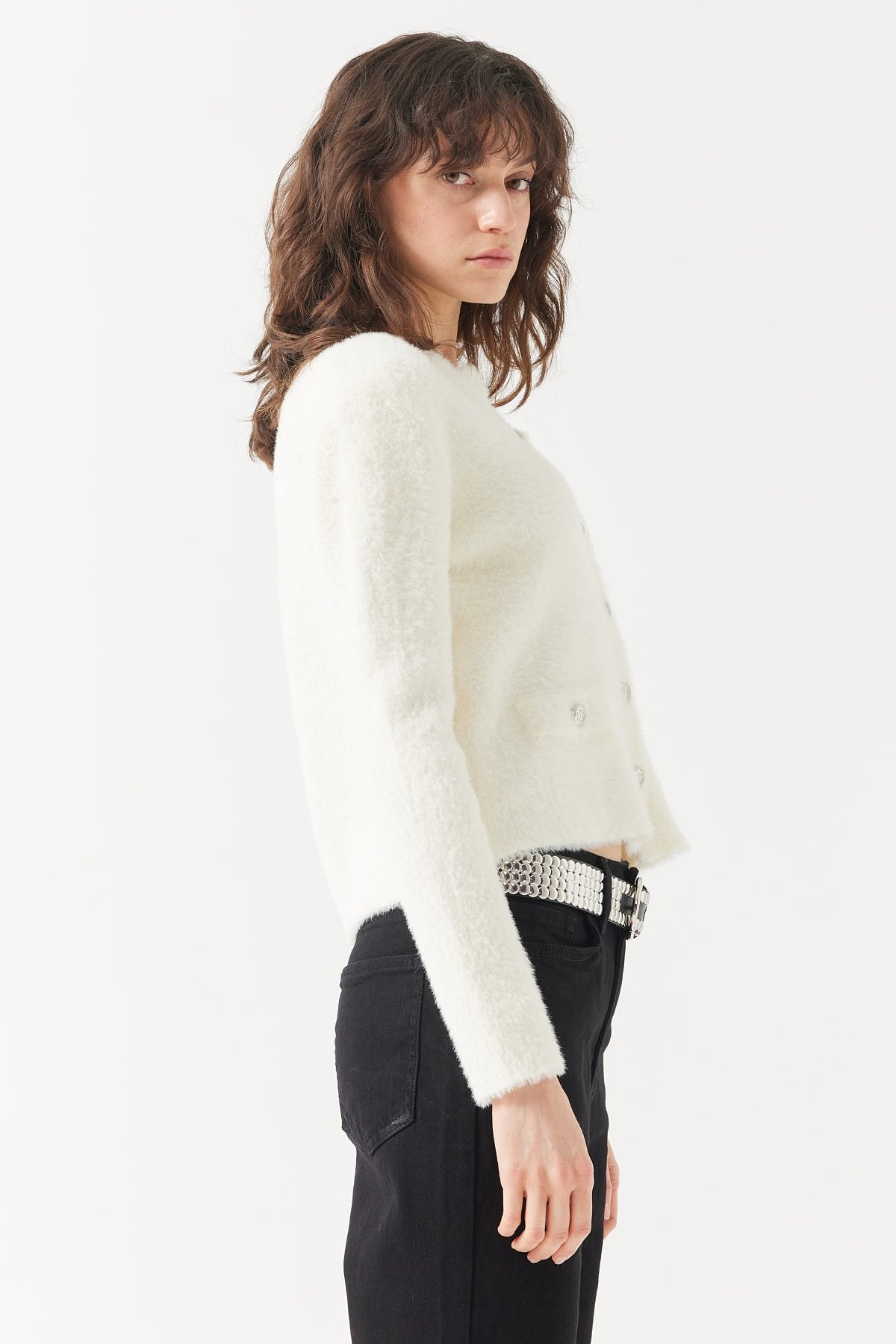 Women's Plush-Look Cardigan with Pockets