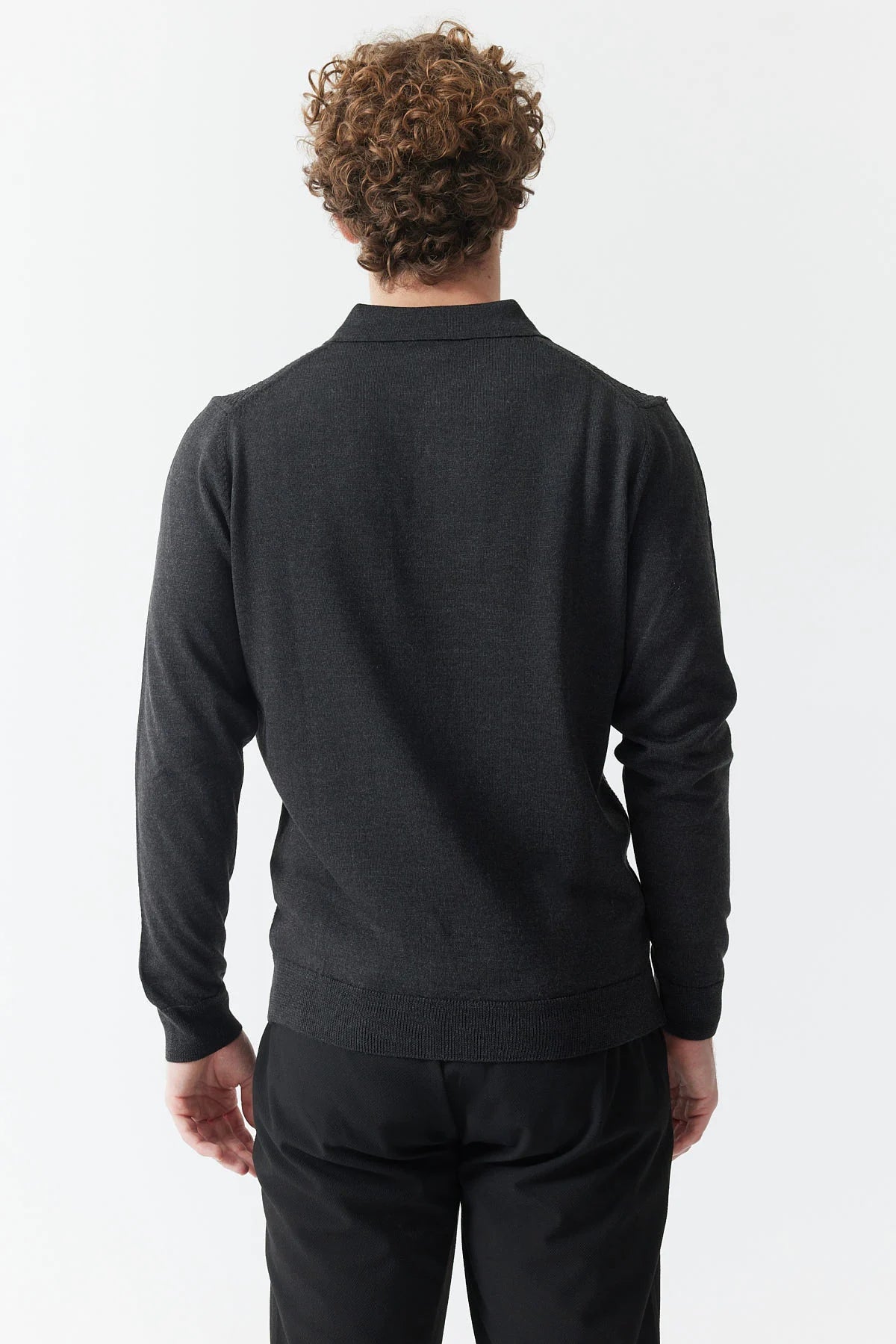 Men's Polo Neck Patterned Knitwear Sweater