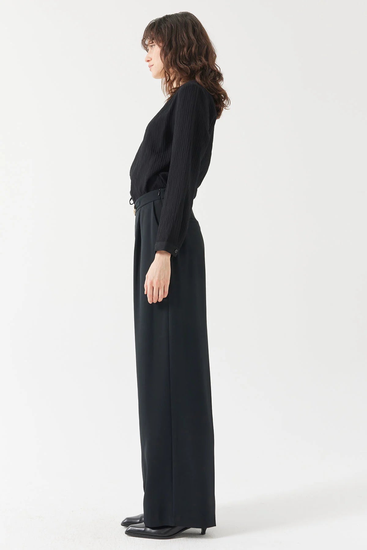 Women's Belted Wide Leg Trousers