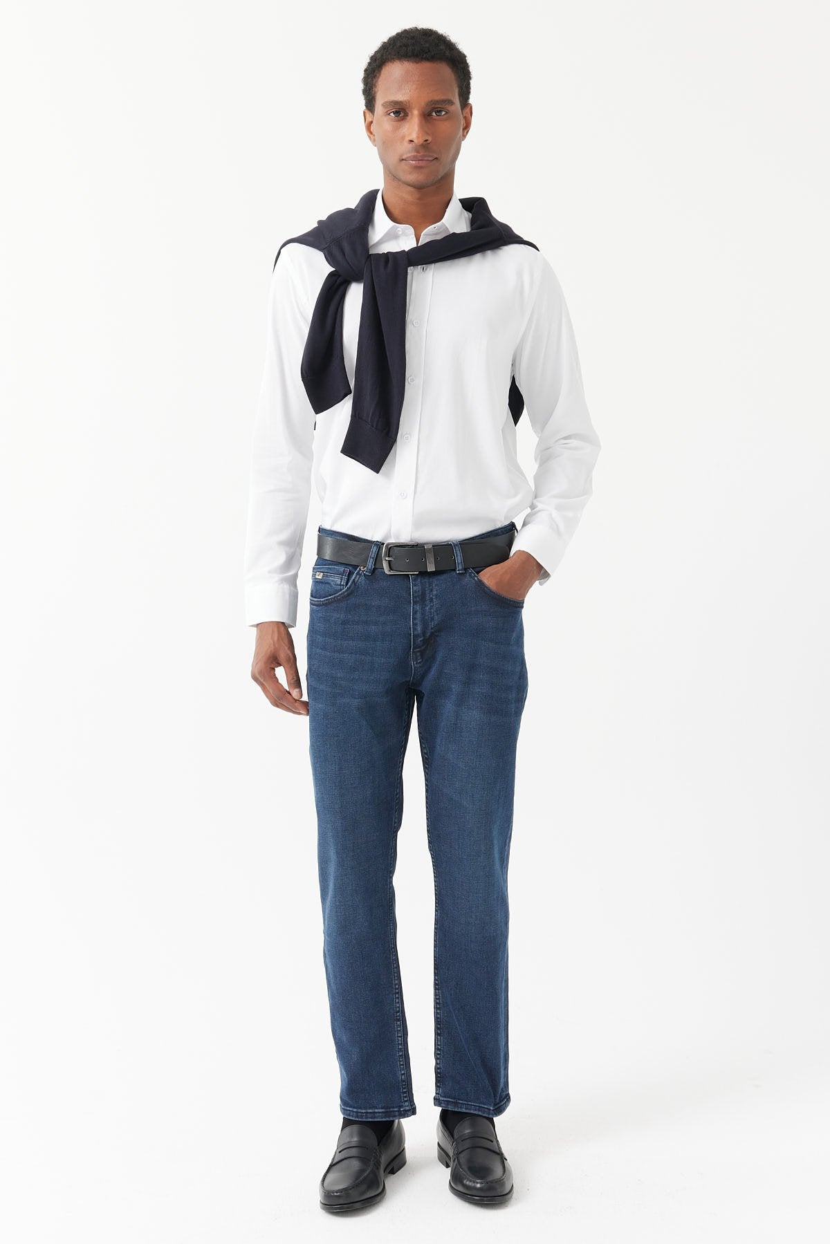 Men's High Waist Slim Fit Jeans