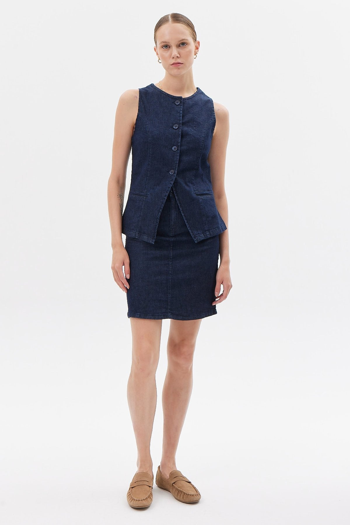Women's High Waist Denim Skirt