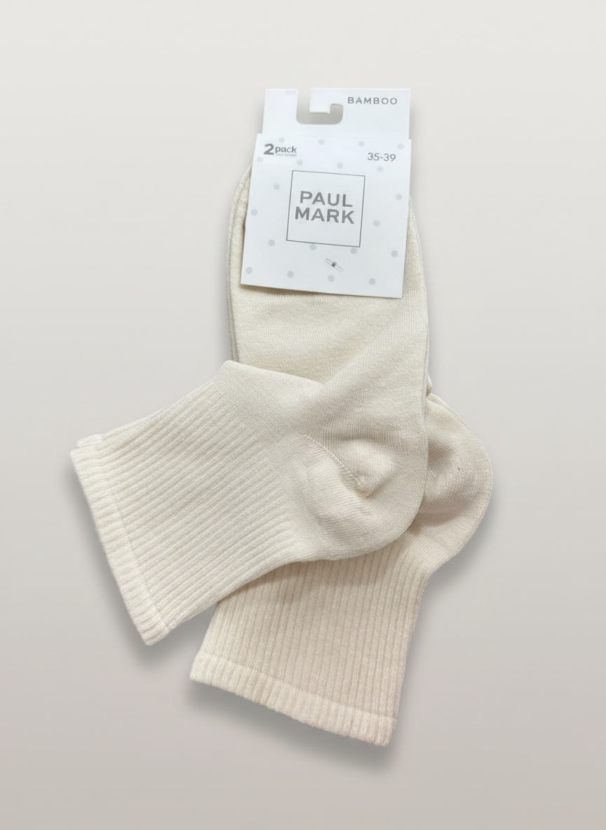 WOMEN'S BAMBOO HALF-HUNG CHEERFUL 2-PACK SOCKS