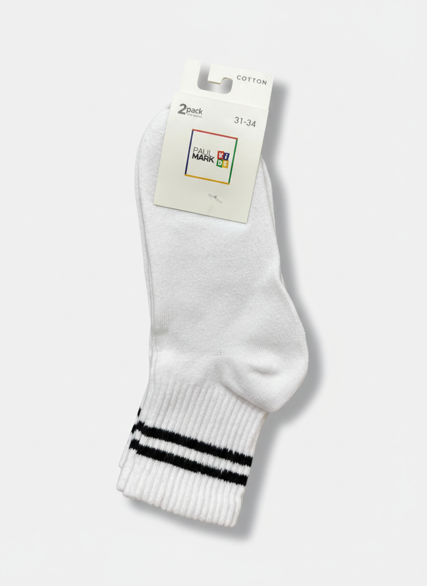 Unisex Kids Two-Line Tennis Two-Pack Socks