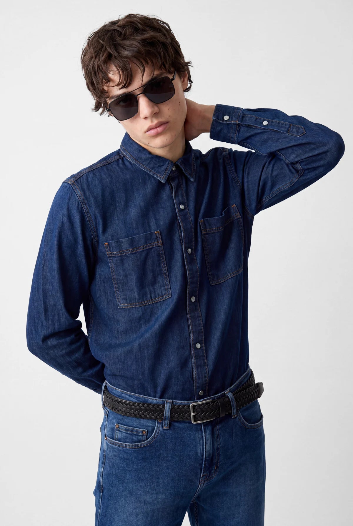 Men's Denim Shirt with Pockets