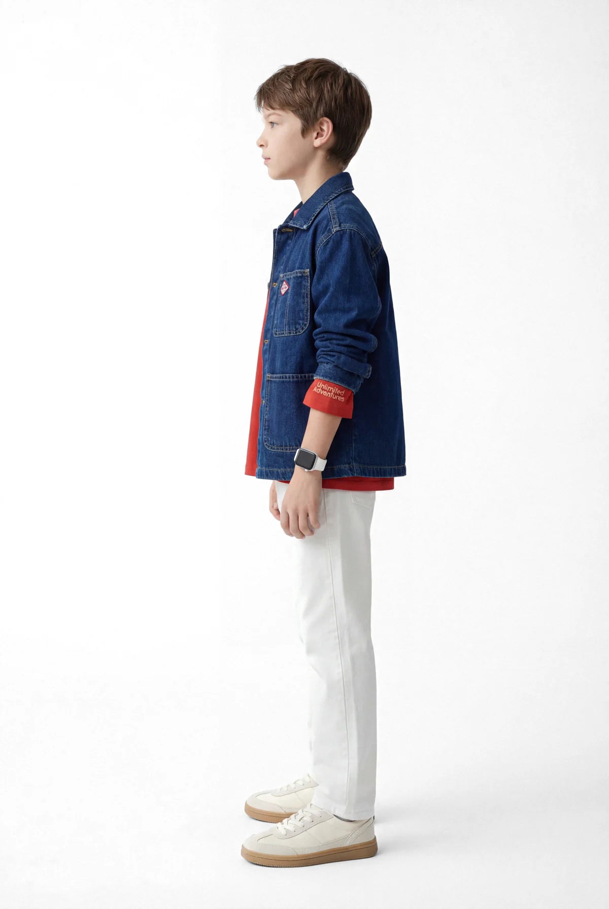 Boys' Classic Shirt Collar Denim Jacket