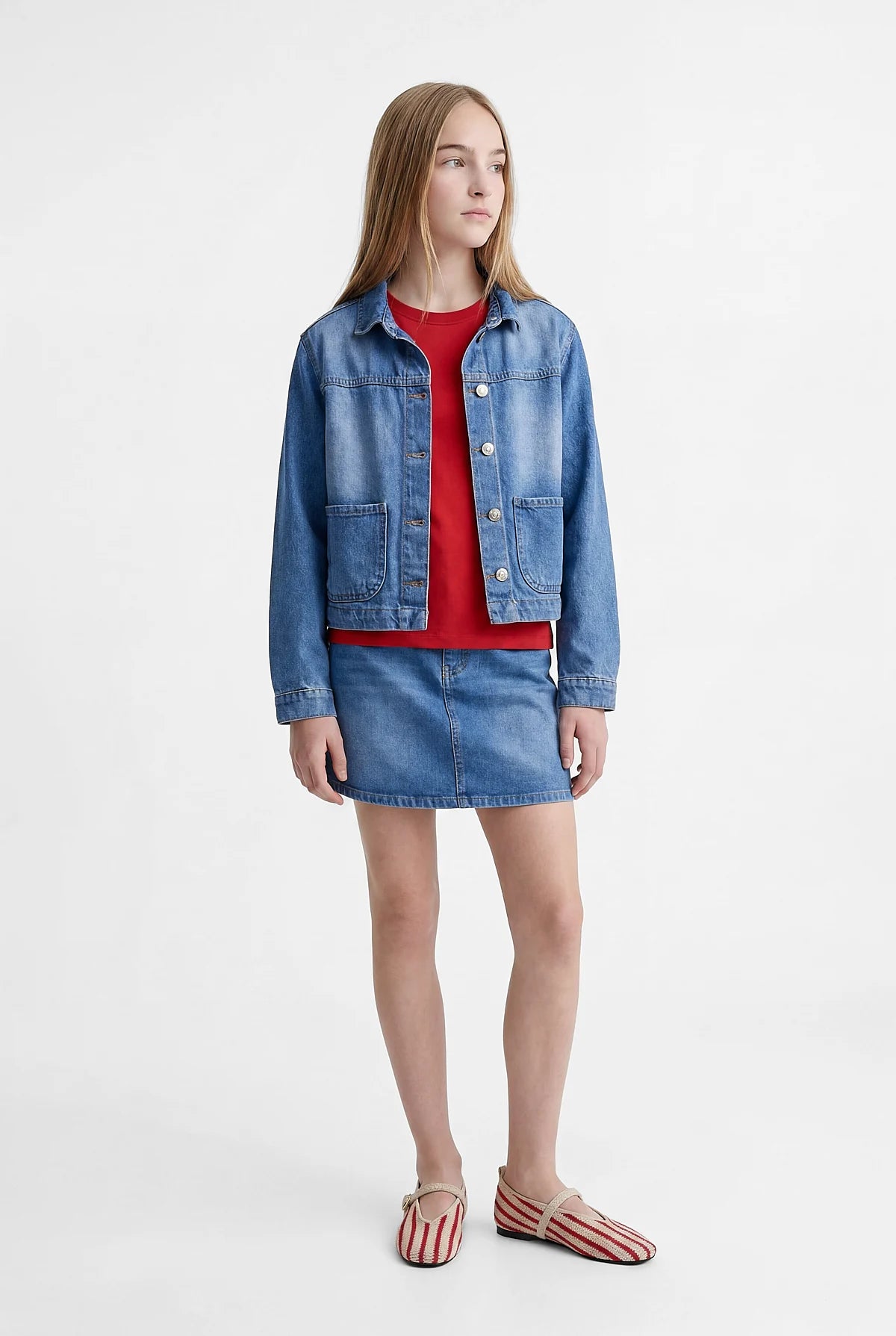 Girls' Patch Pocket Denim Jacket
