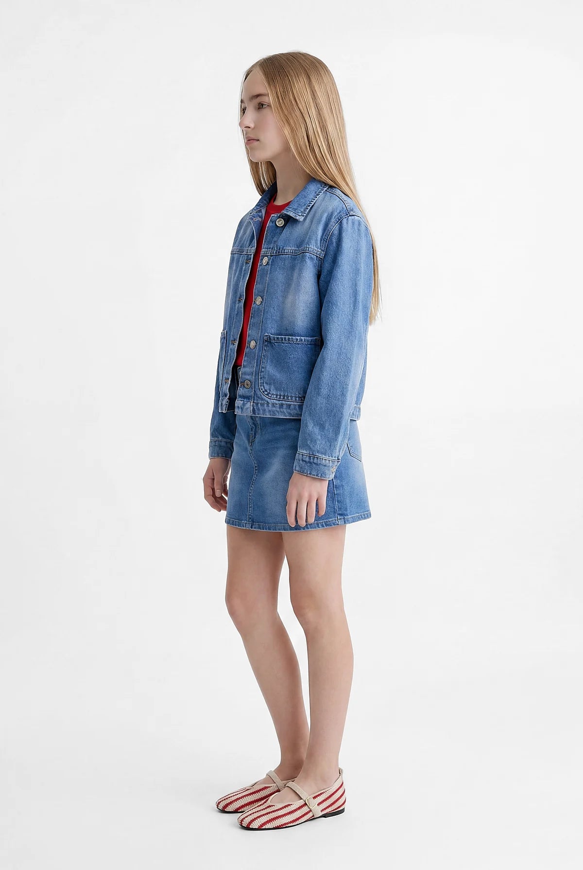 Girls' Patch Pocket Denim Jacket