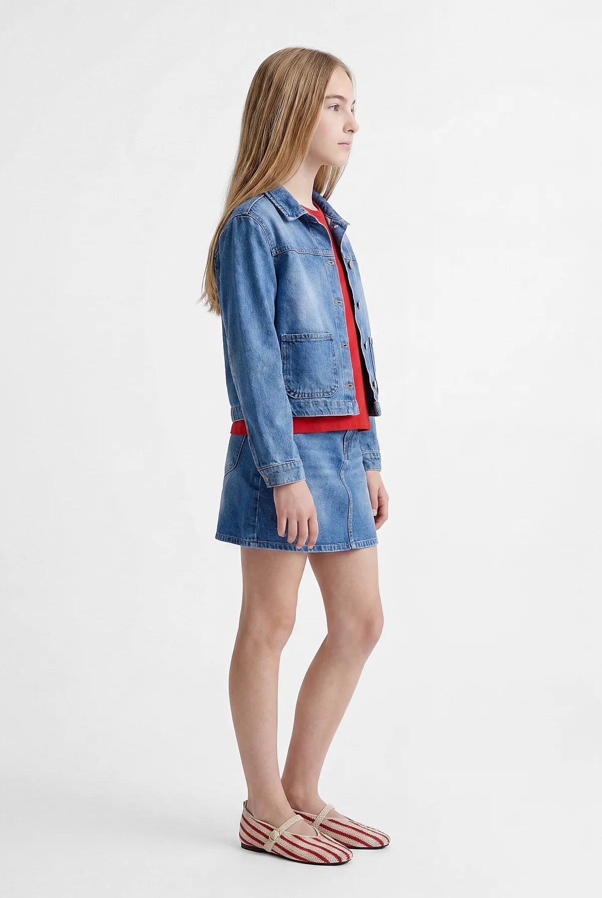 Girls' Patch Pocket Denim Jacket