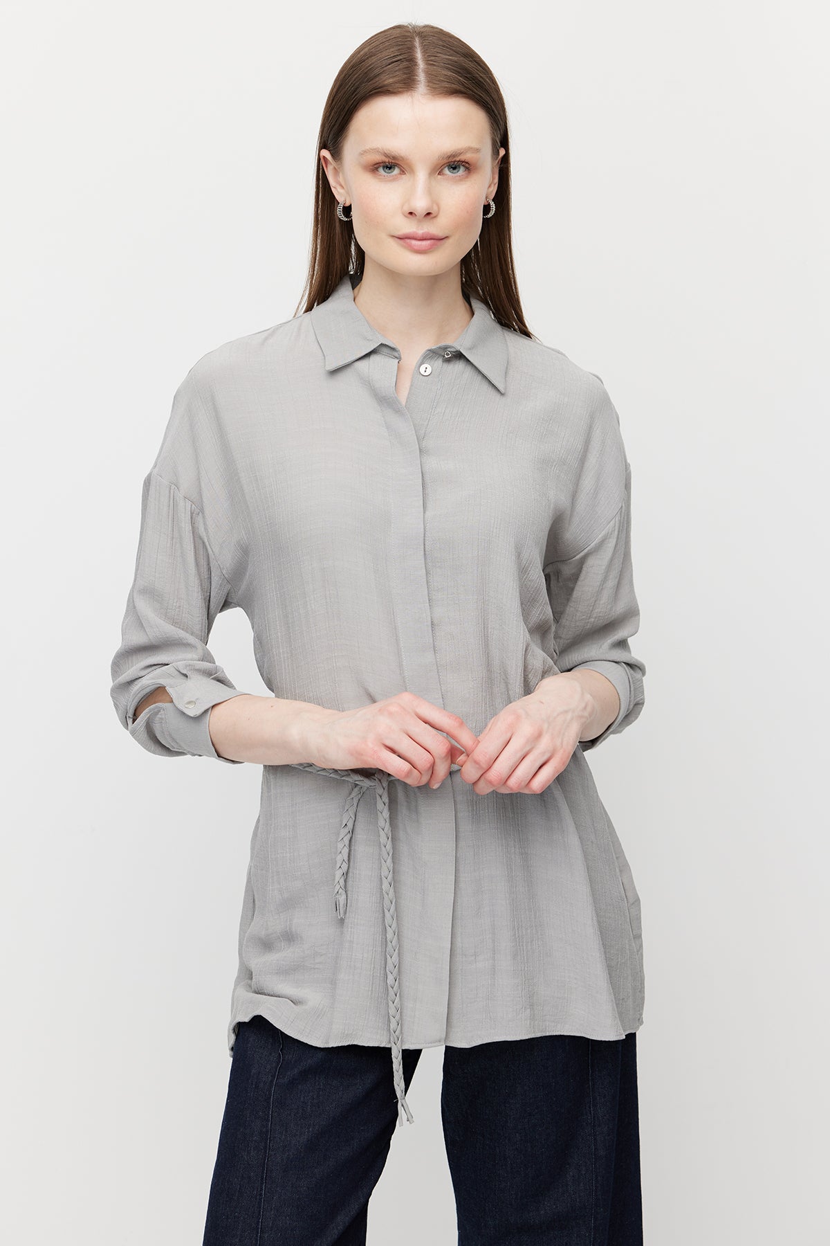 Women's Belted Shirt Tunic