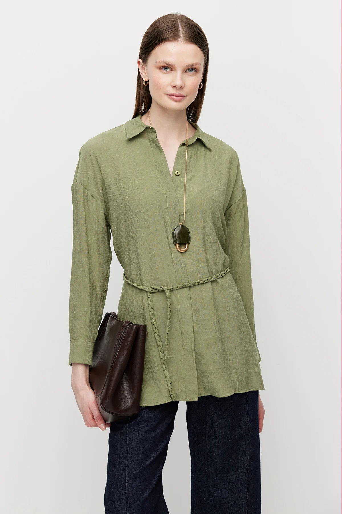 Women's Belted Shirt Tunic