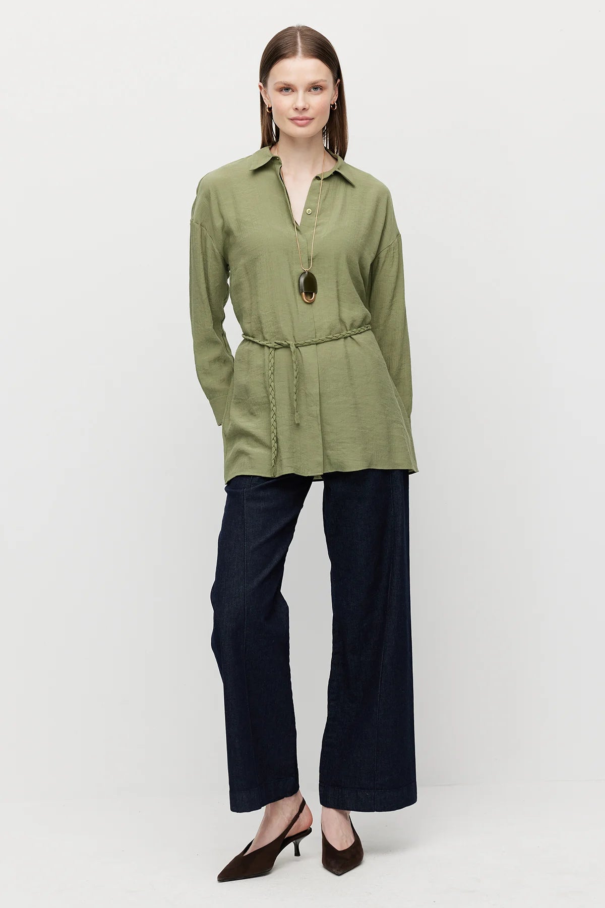 Women's Belted Shirt Tunic