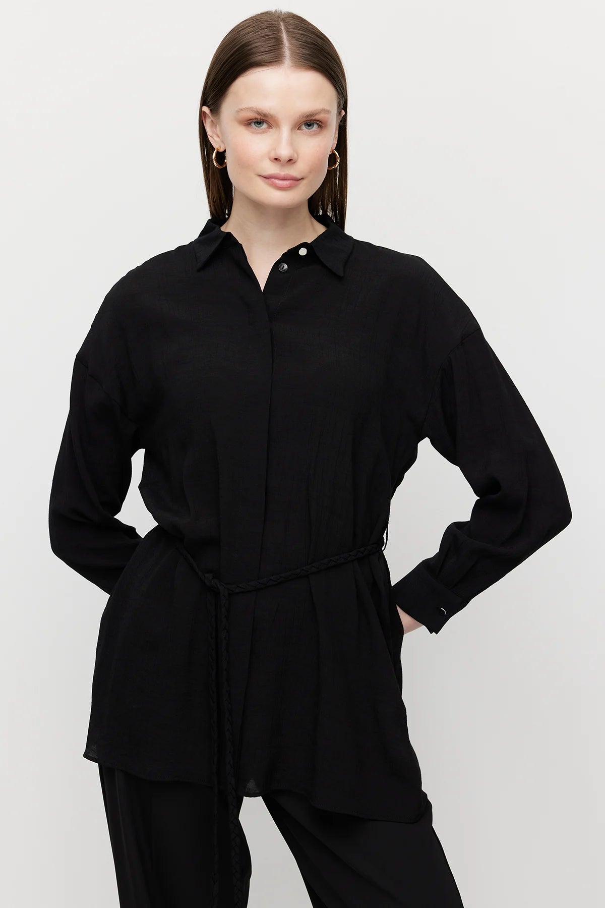 Women's Belted Shirt Tunic