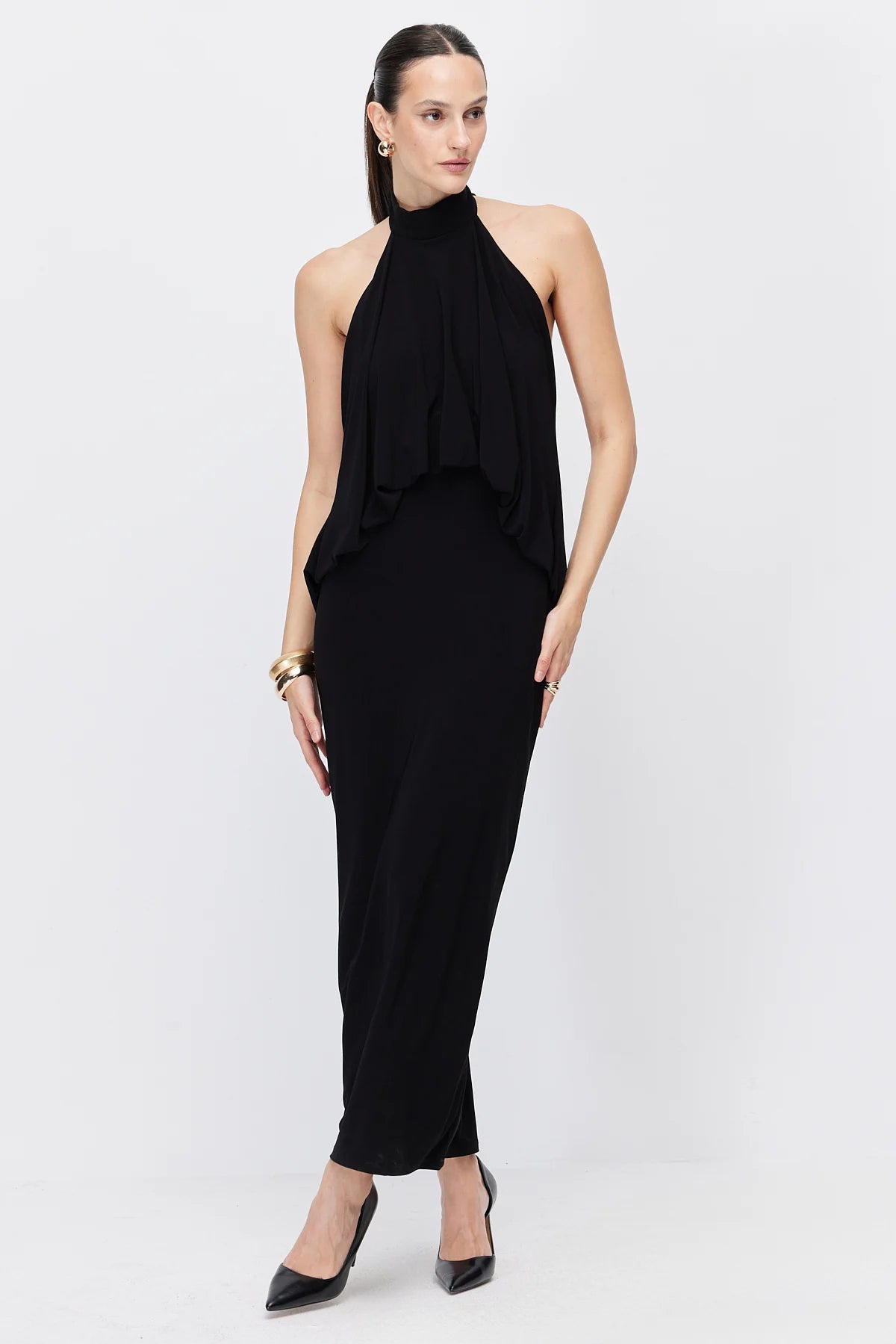 Women's Halter Neck Flowy Maxi Dress