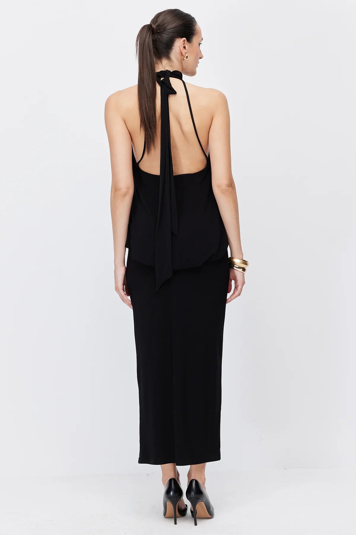 Women's Halter Neck Flowy Maxi Dress