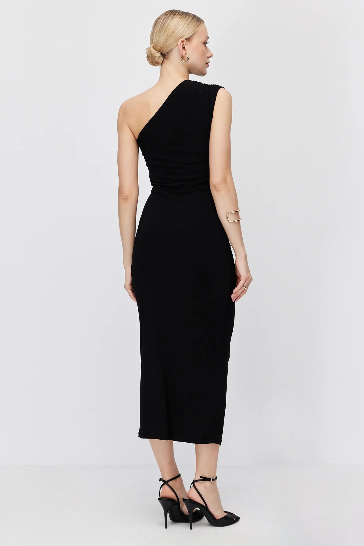 Women's One-Shoulder Drape Detail Dress