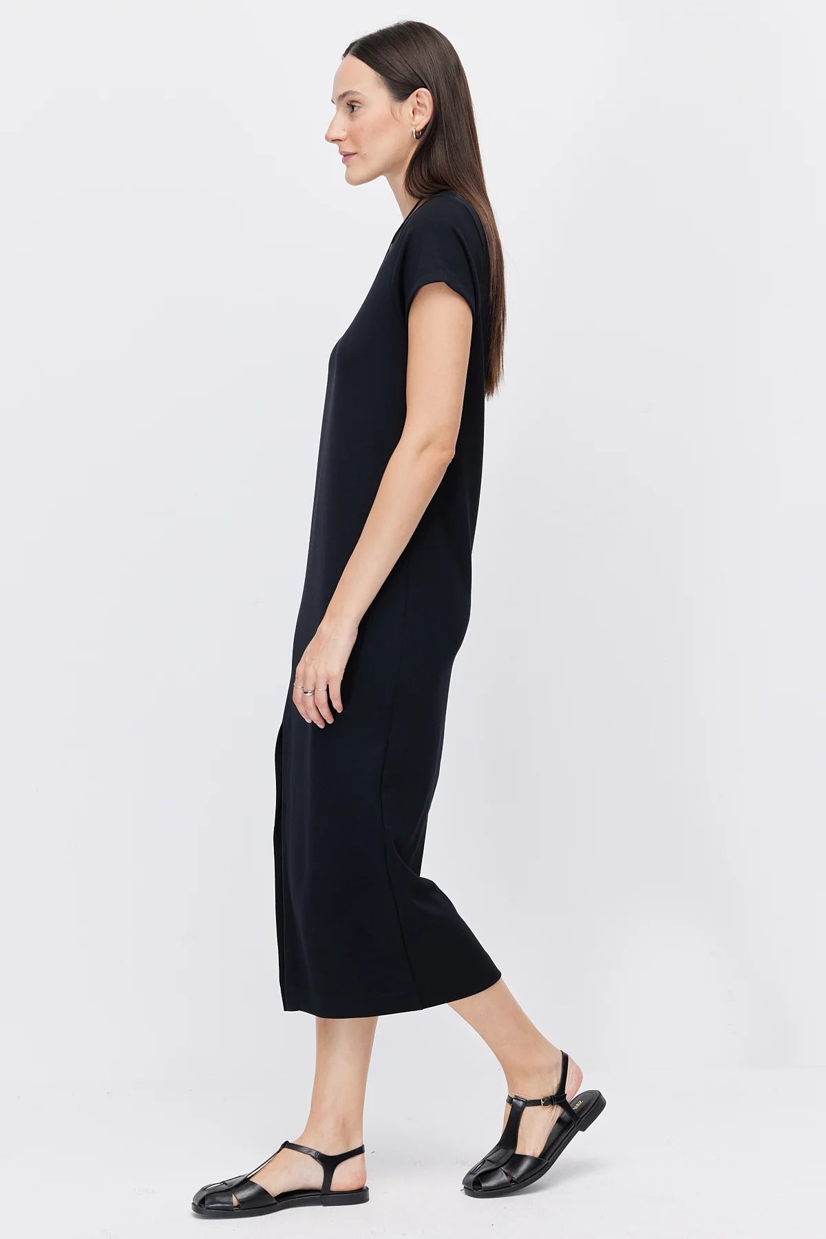 Women's Midi Dress with Slit Detail