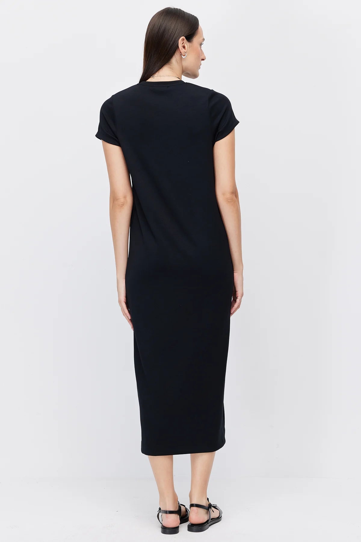 Women's Midi Dress with Slit Detail
