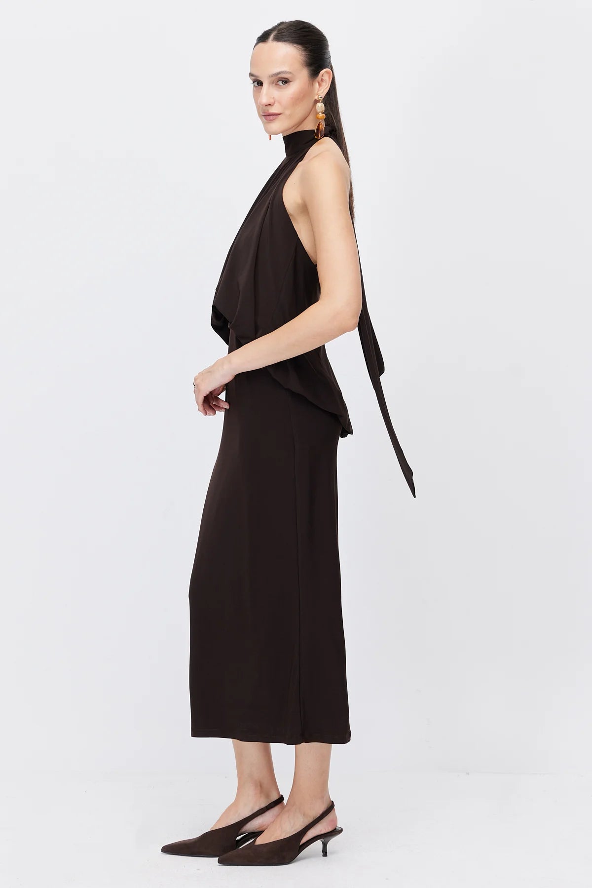 Women's Halter Neck Flowy Maxi Dress