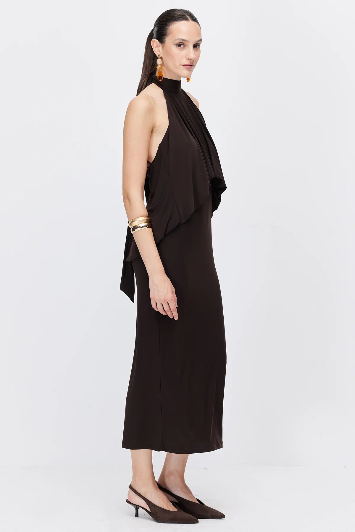 Women's Halter Neck Flowy Maxi Dress