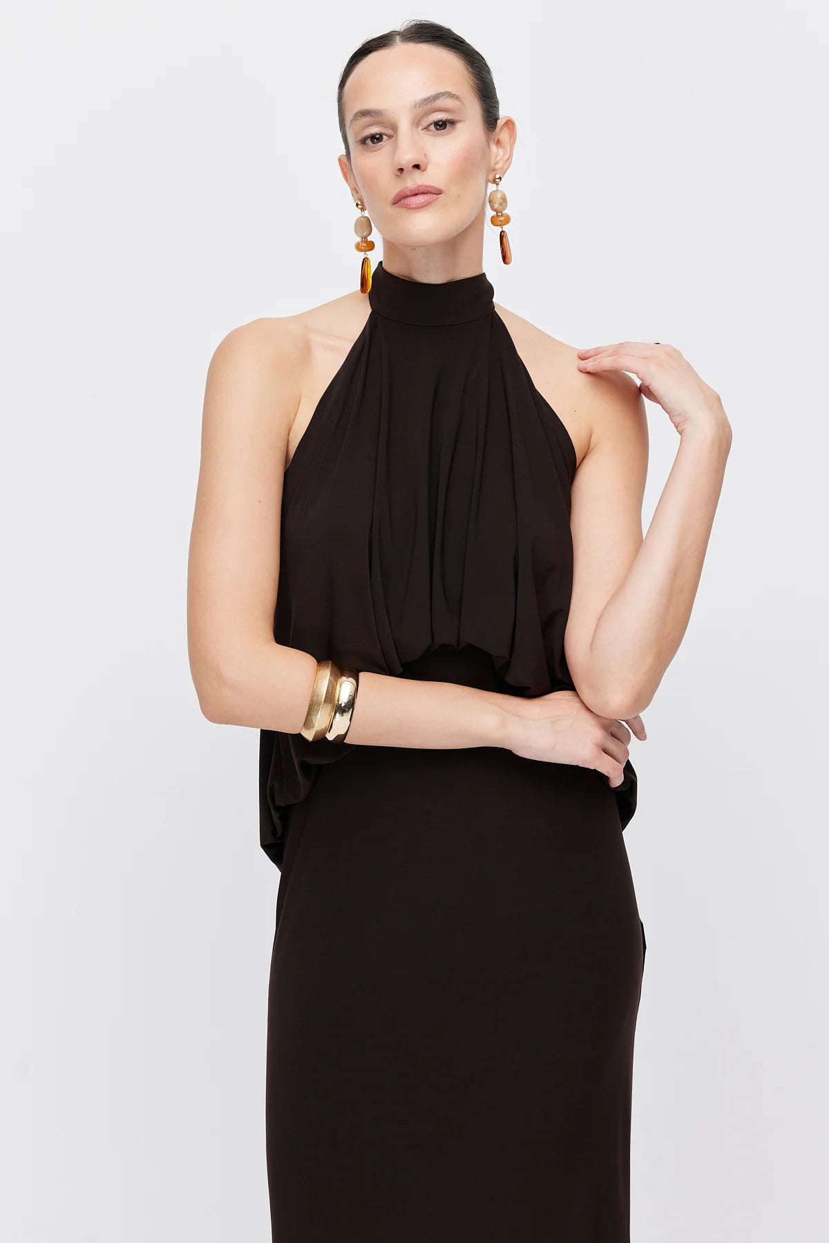 Women's Halter Neck Flowy Maxi Dress