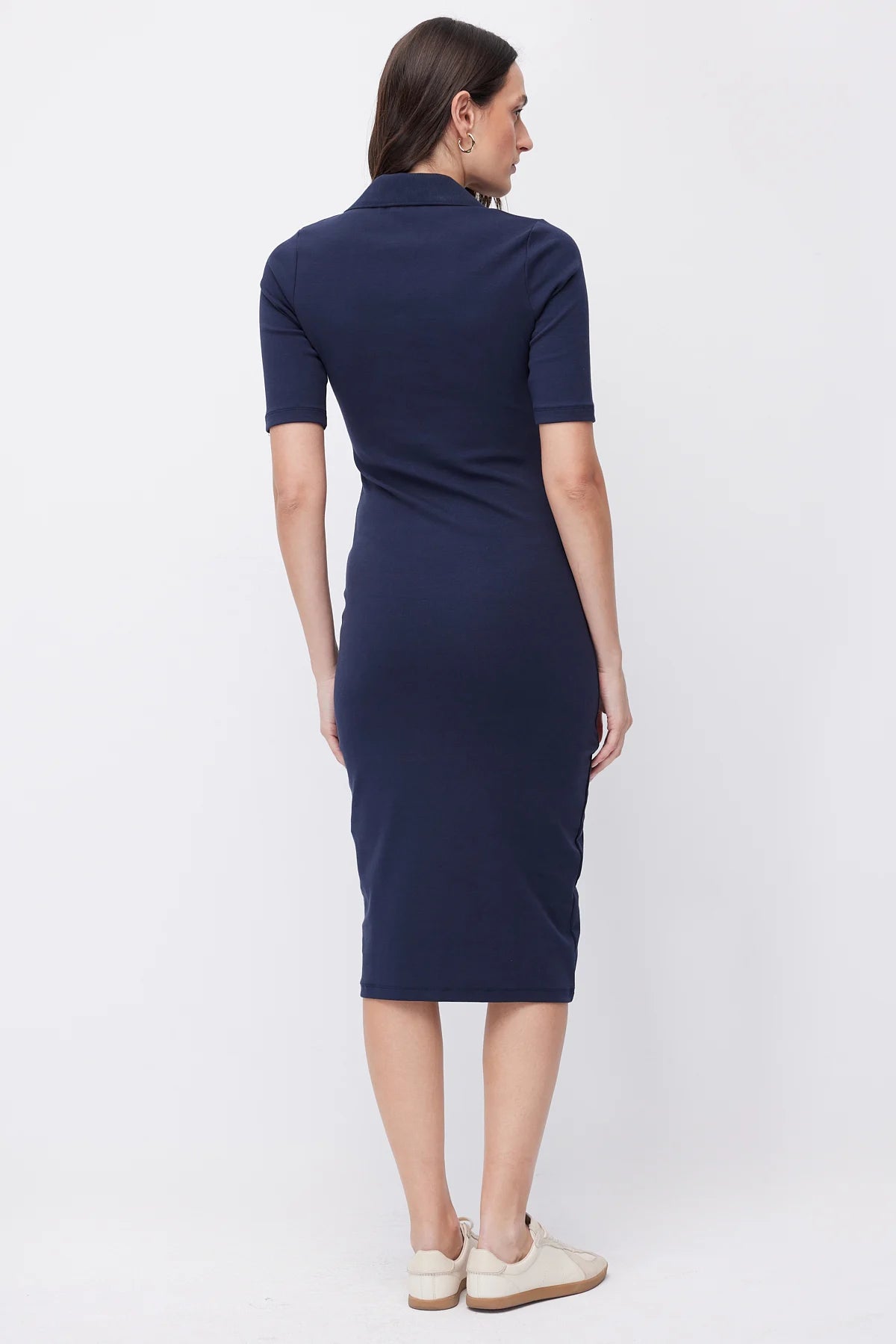 Women's Polo Collar Midi Dress