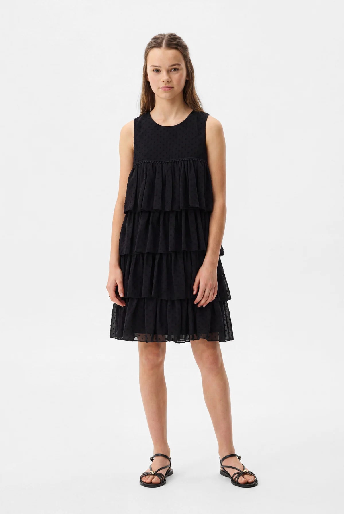Girl's Multi-Layered Ruffled Dress