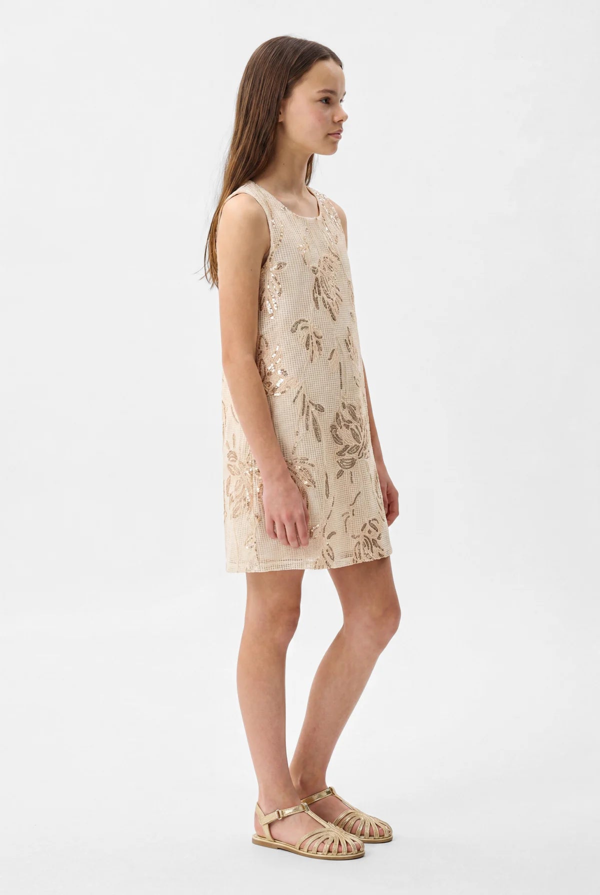 Girl's Dress with Sequin Embellishment on the Front