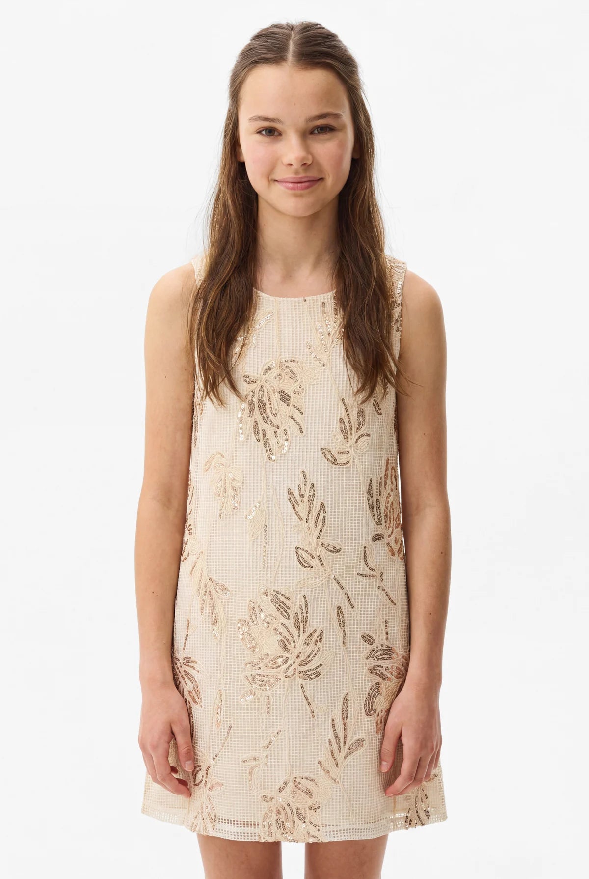 Girl's Dress with Sequin Embellishment on the Front