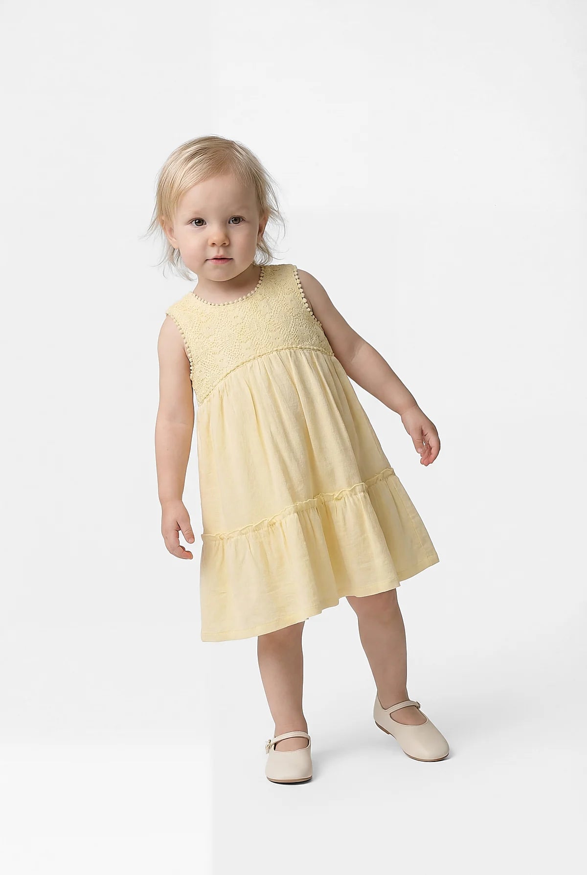 Girl's Crew Neck Sleeveless Dress