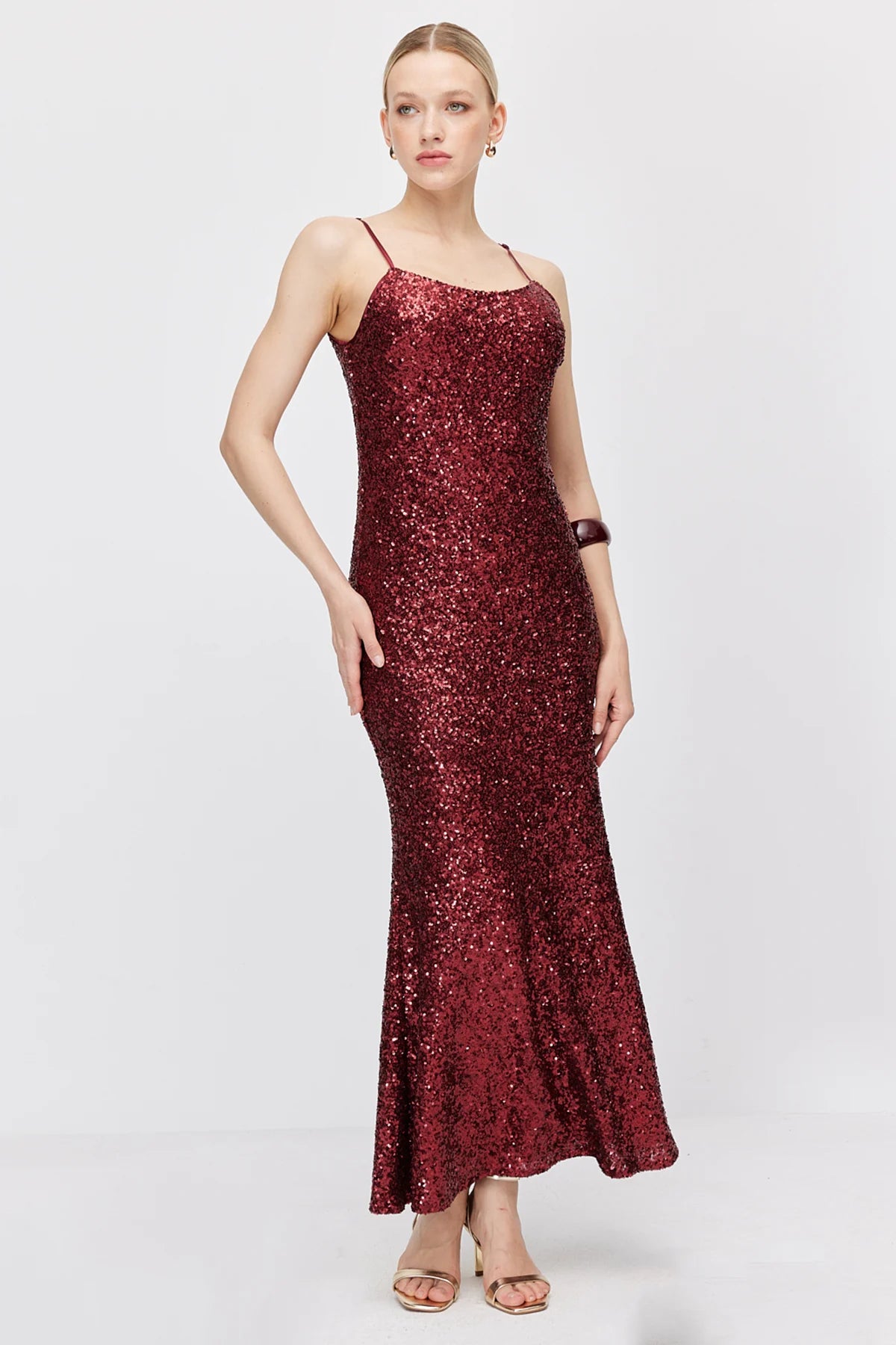 Women's Thin Strap Sequin Dress