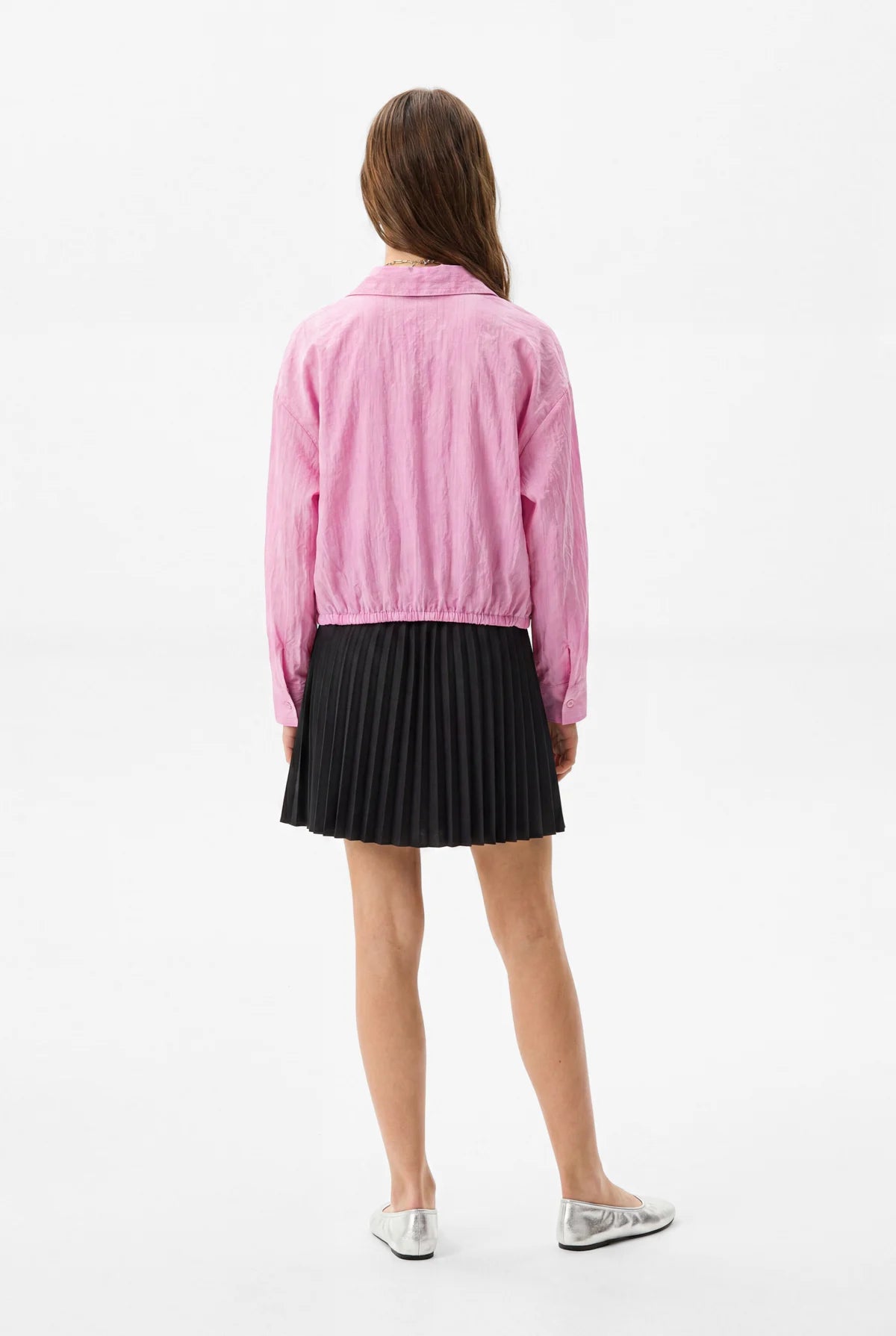 Girls' Shirt and Pleated Skirt 2-Piece Set