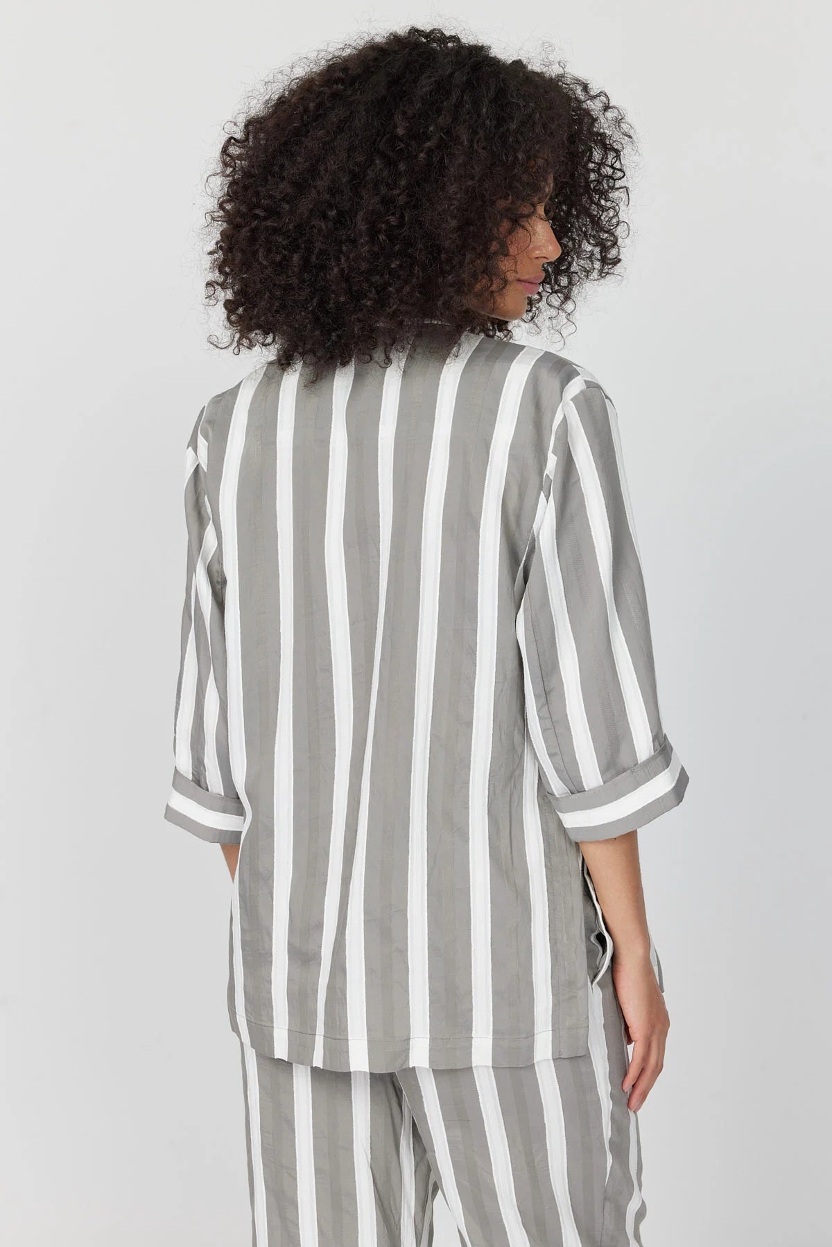 Women's Capri Sleeve Striped Jacket